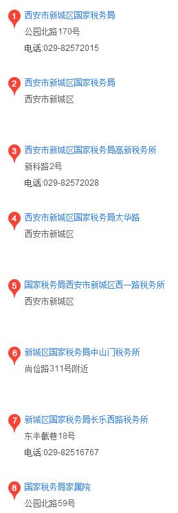 西安市新城區國家稅務局地址電話