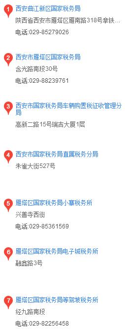 西安市雁塔區國家稅務局地址電話在哪里